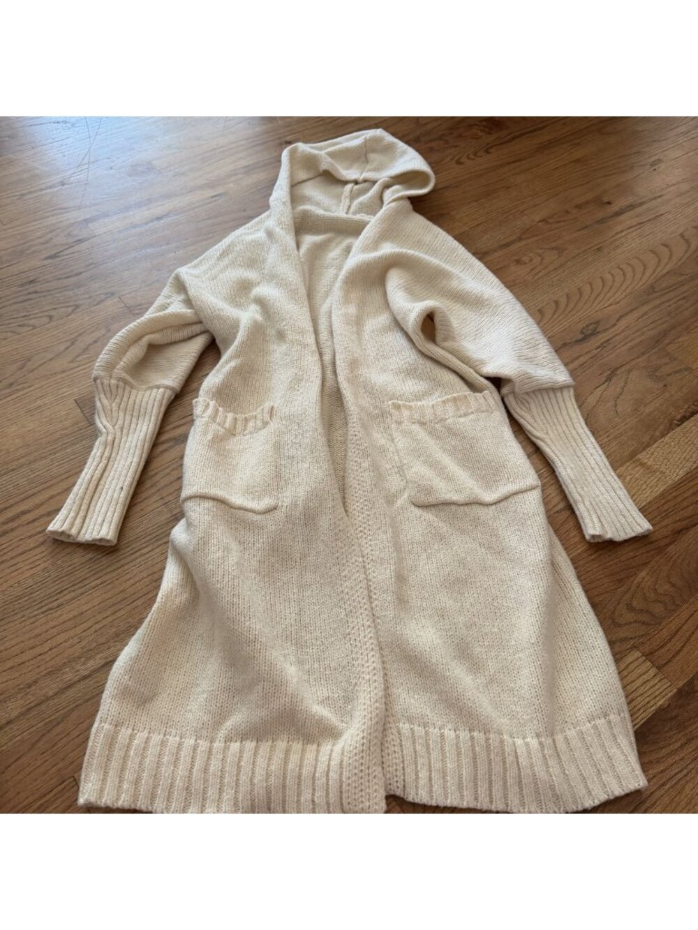 Unbranded Womens Tan Knit Cardigan Sweater Small Hooded